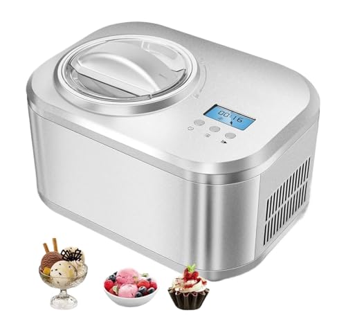 Automatische Eismaschine mit eingebautem Kompressor, macht hausgemachtes Eis, Sorbet, gefrorenen Joghurt und mehr, einfach zu bedienendes LCD-Display