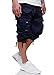 Geographical Norway Panoramique Bermuda cargo 3/4 pour homme Ceinture, grandes poches laterales,XL,Bleu-Camouflage Bleu Marine