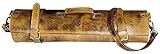 RUSTIC TOWN Leather Knife Roll Storage Bag | Elastic and Expandable 11 Pockets with Tool Pouch | Adjustable/Detachable Shoulder Strap | Travel-Friendly Chef Knife Case Roll (Brown)