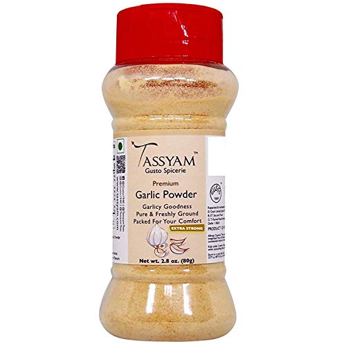 Extra Strong Garlic Powder 80g (2.82 oz)g, New & Improved, Dispenser Bottle by Tassyam