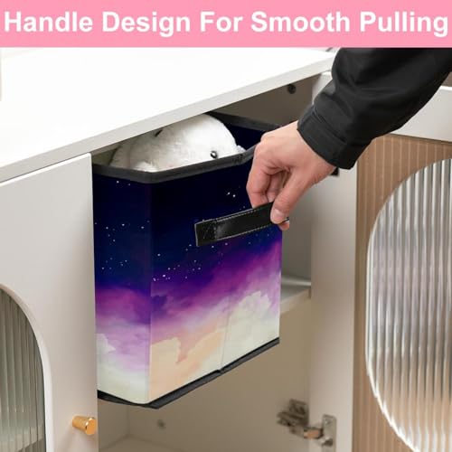 Boîte de rangement cube violette espace pour placard et chambre