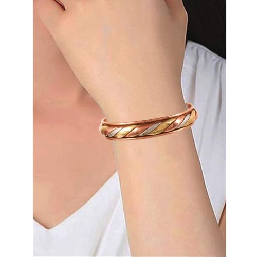Image of Touchstone Copper Bracelet Tibetan Style. Hand Forged with Solid and high Gauge Pure Copper.