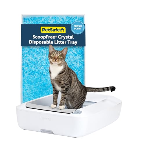 PetSafe ScoopFree Crystal Plus Self-Cleaning Litter Box, Uncovered, White