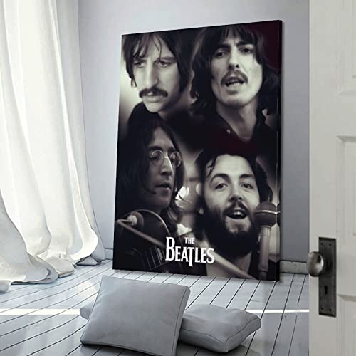 SHUPSY Poster décoratif sur toile The Beatles Black & White Fan Art – Impression moderne pour chambre à coucher – 40 x 60 cm - Les Beatles, Paul McCartney, John Lennon, RIngo Starr, George Harrison SHUPSY Poster décoratif sur toile The Beatles Black & White Fan Art - Impression moderne pour chambre à coucher - 40 x 60 cm – Image 4