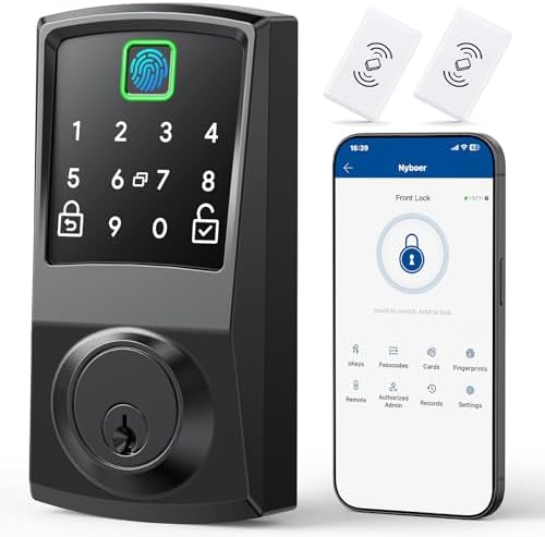 Nyboer 7-in-1 Keyless Smart Deadbolt Lock | Keypad Deadbolt,Easy ...