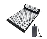 Akupressurmatte Akupressurmatte Kissen Handfläche Rücken Nacken Fußmassage Indoor Home Fitness Fitnessstudio zur Entspannung(Black)