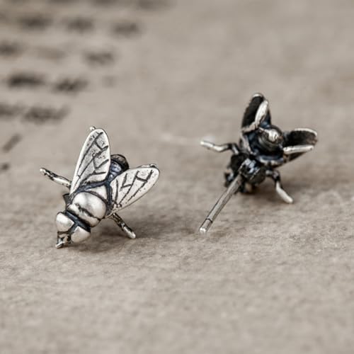 Pendientes de mosca decorativos pequeños de acero inoxidable punk 4