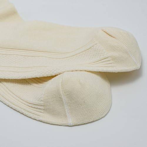 Image of 3 Pairs Crew Socks Lightweight Undyed Cotton Blend Socks for Women Girls, 5-8