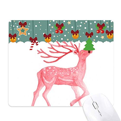 Tapis de souris en caoutchouc antidérapant et précis motif cerf Sika rouge