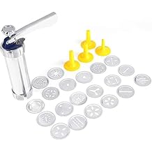 GOTOTOP Cookie Press Kit Biscuit Maker Machine Making Cake Decorating Tools Kitchen Baking with 4 Nozzles and 20 Mold