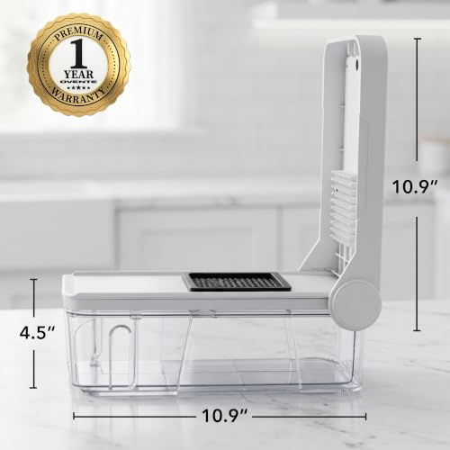 OVENTE 7-in-1 Vegetable Chopper and Mandoline Slicer, White MD71W by OVENTE - Used condition - Image 8