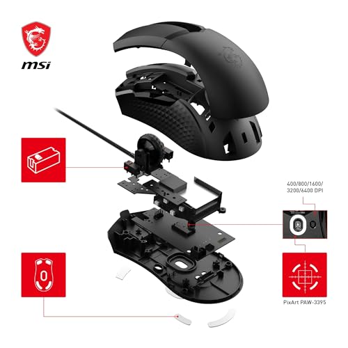 CLUTCH GM51 LIGHTWEIGHT - Mouse Gaming, Sesore Ottico PixArt PAW-3395, Peso 75g, 8000 Hz, USB, Design erogonomico, NVIDIA Reflex Analyzer - Mouse gaming - Immagine 7