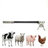 50CC Veterinary Long-Arm Continuous Livestock Syringe Gun, 81cm (31.9-Inch), 1-5mL Adjustable, Luer Lock, Heavy-Duty Metal, for Large and Medium Livestock Vaccinations