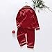 Mens Satin Pajamas Set Fall Fashion Family Christmas Pajamas Matching Sets Silk Satin Xmas Pjs Sleepwear Comfy Long Sleeve Button Down Holiday Loungewear Plus Size Couples Jammies Wine