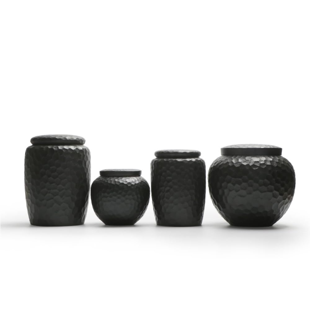 XYNSNDB Teedose mit Hammermuster, große Tee-Vorratsdose, Keramik, Zuhause, Küche, Nüsse, Kaffeekorn, versiegeltes Glas, tragbarer Teebehälter, Glas, Teedose (A, M)