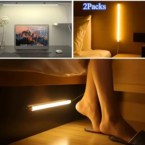 Image of GITGRNTH 2 PCS USB Powered Strip Counter LED Light, 10 Level Brightness Adjustable Color with Remote & 3 Color Mode (3000K /4000K /6000k), 7W Ideal for Kitchen, Closet, or Workspace