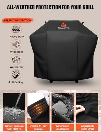 Image of QuliMetal 48 Inch Grill Cover for Weber Spirit 200 /Spirit II 200 Series | BBQ Gas Grill Cover for Weber Spirit 2 Series 600D Heavy Duty Waterproof,UV & Fade Resistant Replacement for Weber 7138