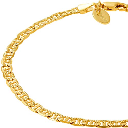 LIFETIME JEWELRY 4mm Mariner Link Chain Anklet for Women & Men 24k Gold Plated (Gold, 11) - Image 6