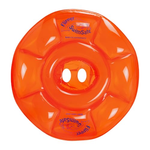 Flipper SwimSafe 1040 - Schwimmsitz f&uuml;r Babys ab 3 Monaten, Schwimmhilfe mit 3 Luftkammern und ohne Gurte, Durchmesser ca. 62 cm, Orange