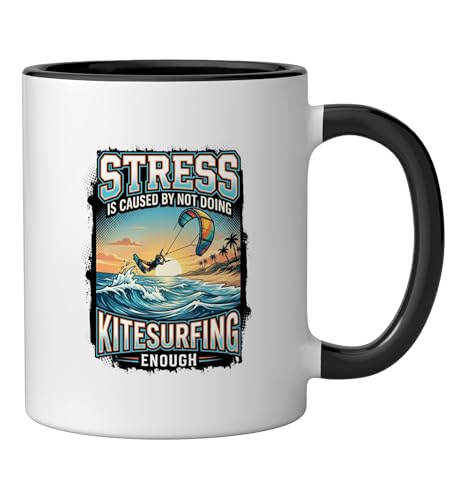 Taza de cerámica divertida para kitesurf 11 oz miniatura 2