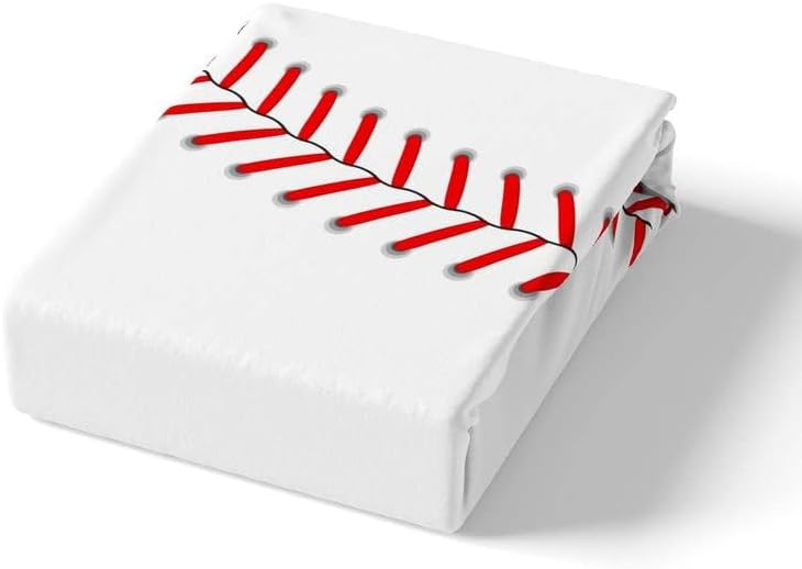 Miniatura 5 de Feelyou Juego de funda de edredón de béisbol para niños, adolescentes, color naranja, con estampado de béisbol, juego de ropa de cama deportiva de