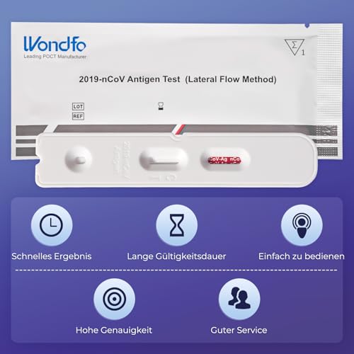 Wondfo Corona Schnelltest Covid-19 Antigen Selbsttest 5er Pack Lateral Flow Test Kit