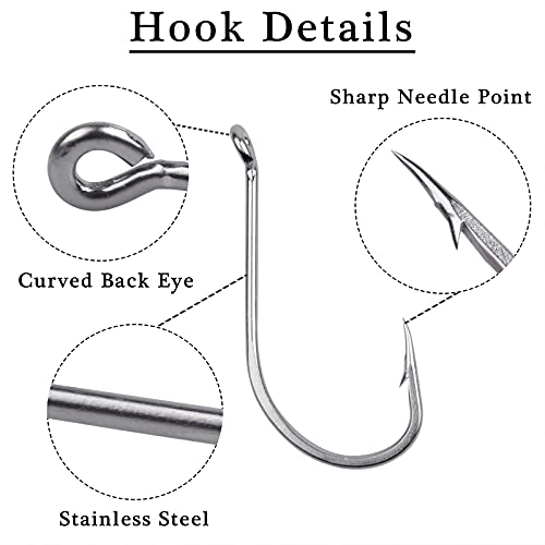 Jshanmei Oktopus-Schnabel-Haken-Set – 140 Stück Edelstahl Suicide Köder Angelhaken Tackle Kit 1/0-7/0 – Bild 4