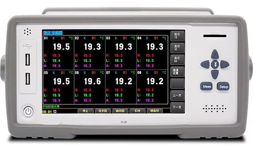8 Channel Temperature Data Logger Recorder Thermocouple Thermometer Temperature Meter Testing Instrument with Accuracy 0.2%+1℃ Resolution 0.1℃