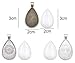 PENTA ANGEL 15Pcs 3 Colors Teardrop Bezel Pendant Trays Bezel Setting Trays with 15Pcs Clear Glass Dome Cabochon for DIY Craft Photo Jewelry Making (Teardrop-30Pcs)