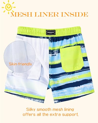 Image of SURF CUZ Surfcuz Little Boys Swim Trunks UPF 50+ Toddler Beach Shorts Swimsuit Kids Quick Dry Swimwear