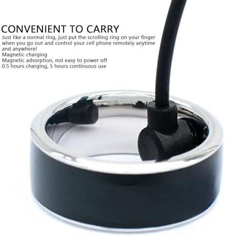 Yoidesu Smart Ring, Fingertip Bluetooth Remote Control, Remote Control APP Page Turner, Scrolling Rings Rechargeable Camera Remote for Phones Tablets (Size 22, 75mm /