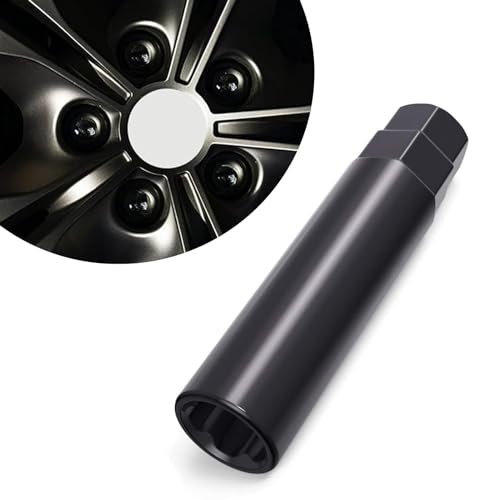 Gseigvee Pack-1 Car Lug Nut Key Replace Sleeve Replacement, Waterproof Anti-Theft Metal Vehicle Screw Socket, Universal Durable Automotive Nut Key Accessories for Truck SUV Car (Black #Six-Tooth)