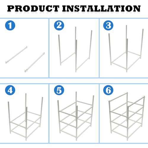 KAXIWEI DIY Freestanding Kayak Storage Rack PVC Stand Adjustable 3-Tier Design for Kayaks Canoes Paddle Boards Indoor Outdoor Use, Waterproof Corrosion Resistant Lightweight Garage Dock Mount