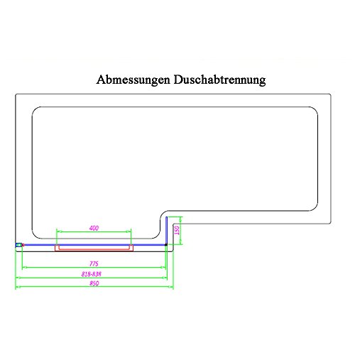Badewanne mit Tür, Seniorenbadewanne 170x85/70x53cm mit Duschkabine,Wannenschürze und Ablauf/Sifon, Ausführung RECHTS – Bild 6