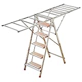 CDZYMY Tendedero de Ropa con Varillas para Colgar Resistente Plegable multiposición de Acero Inoxidable Plegable para Interiores y Exteriores (Color: A-50 x 73 x 158 cm) Elegante (B)