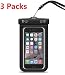 [3 Packs] EVERMARKET(TM) Universal Waterproof Case for Apple iPhone SE 6S , 6 6S Plus, 5S, Samsung Galaxy S7 S7 Edge , S6 Edge , Note 5, 4, HTC, LG, Sony, Motorola up to 6.0" Diagonal - Black