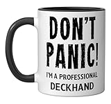 Deckhand Ceramic Mug, Black/White