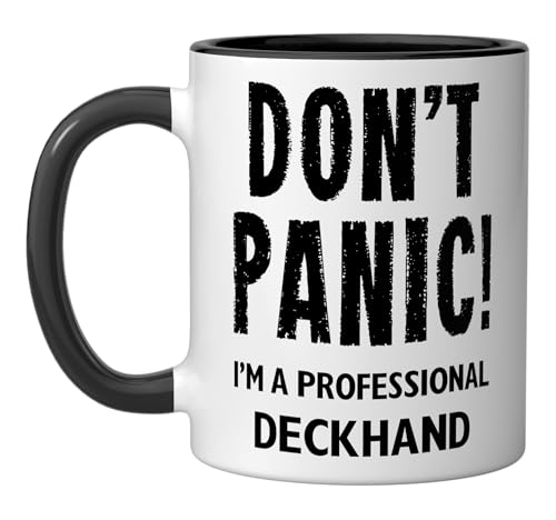 Deckhand Ceramic Mug, Black/White