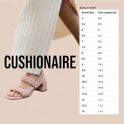 CUSHIONAIRE Women's Onyx braided Heel Sandal +Memory Foam, Wide Widths Available 6