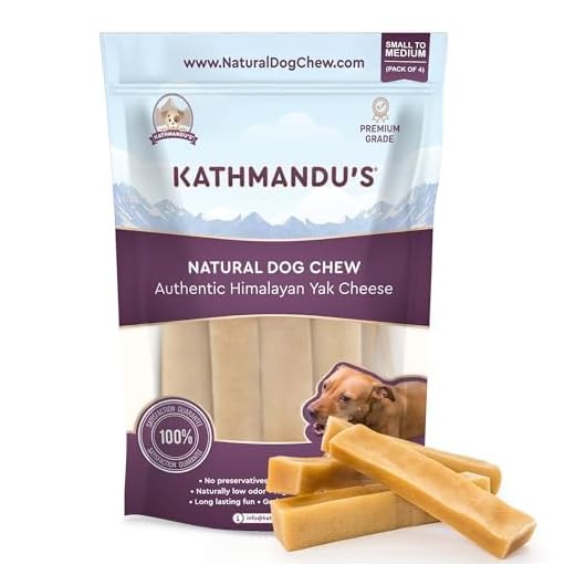 Authentic Himalayan Yak Cheese for Dogs - Small/Medium (Pack of 4) - Sourced from Pristine Himalayan Foothill, Rawhide-Free, NO preservatives