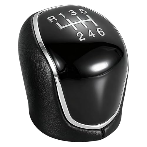 Image of PAIKIUU Gear Knob Car Gear Shift Knob for Ford 6 Speed, Leather Gear Stick Knobs for Ford Focus Fiesta Mk2 Mk3 C-Max S-Max Mendeo IV Mk4