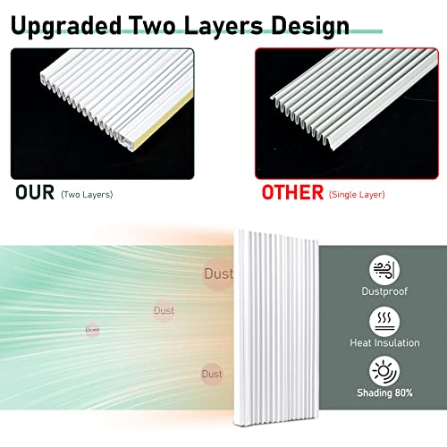 Flehomo Window Air Conditioner Side Panels With Double Layers, Adjustable Insulation Ac Side Panel, Window Unit Replacement Screen, Fits Up To 17" X 10", White #TOP3