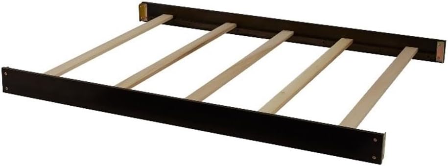Pemberly Row Traditional Wood Full Bed Conversion Kit, Charcoal Brown Finish, 75" W x 55.5" D, Converts Crib to Full Bed, Durable Construction, Bedroom Use