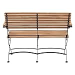 OUTLIV. Gartenbank Lindau 2-Sitzer Teak Stahl Dunkelgrau