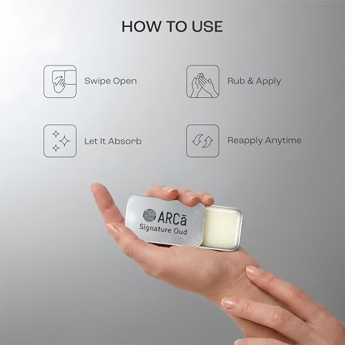 Image of ARCa Signature Oud Unisex Classic Solid Perfume | Long-Lasting Alcohol Free Solid Perfume | Non-Greasy Strong Oud Fragrance | Pocket Solid Perfume for Men & Women | Ideal for Birthday Gift