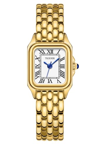 TKIIOER Small Gold Watches for Women, Vintage Roman Dial Women's