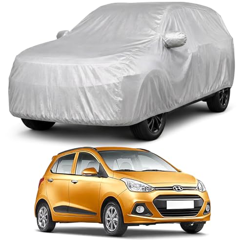 Image of AutoStory Grand i10 Car Cover | Dustproof Lightweight Car Body Cover | Custom Fit for Hyundai Grand i10 2013-2019 | Mirror Pocket | Lightweight | Indoor & Outdoor | Mirror Pockets, Elastic Bottom