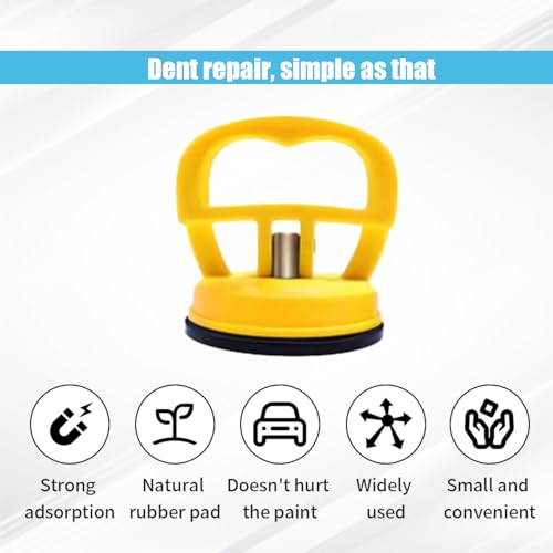 Image of 2PCS Car Dent Puller Kit Handle Lifter, Car Dent Puller Remover Tool, Powerful Suction Cup for Car Dent Repair, Glass and Tiles Lifting, and Objects Moving, Suitable for Most Car Models (Yellow)