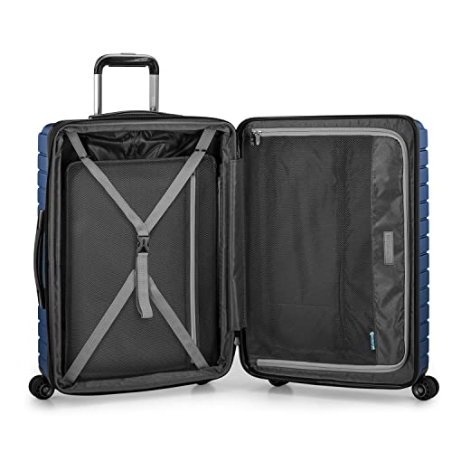 Image of Traveler's Choice Archer Polycarbonate Hardside Spinner Luggage Set,Tie Down Straps, Blue, 2-Piece