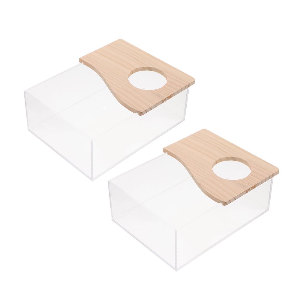 Durchsichtige Hamsterbadewanne und Leichtem Design für Zuhause 2 Stück aus Acryl mit Glatter Oberfläche und Kleintiere